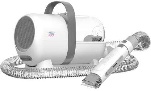 Improve Easy Pet Kit Toelettatura Aspirante a Vuoto per Animali Domestici, Tosatrice per Cani e Gatto Pelo Lungo Professionale, IMPKTA5LM