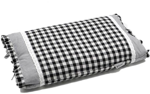 Edomi Small Adjustable Buckwheat Neck Pillow for Side Sleeper – Firm Cervical Support Pillow with Buckwheat Hulls & Pillowcase for Sleeping (20x11, Black)