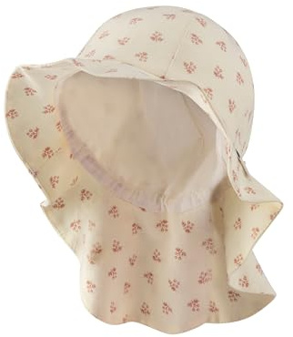 Sterntaler Sonnenhut Sträußchen - Mädchen Sommerhut - Strandhut - mit Nackenschutz - Größe verstellbar - Futter aus Batist (Bio) - Baby und Kinder Kopfbedeckung - Natur, Größe 51