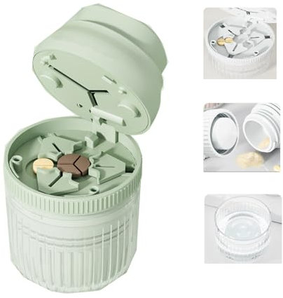 lomonmen Taglia Pillole,Trita Pastiglie Medicine,Taglia Pillole di Precisione per Pillole Piccole Pillole Grandi Tagliate a 1/2,1/3,1/4 (macinare verde)