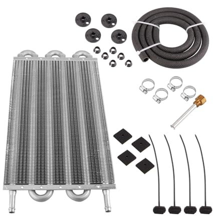 HUIOP Condenseur de climatisation,Condenseur Tubulaire de climatisation A/C en Alliage d'aluminium, condenseur de Tubes à 6 rangées, Accessoires universels modifiés pour Voiture