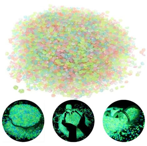 TenaLucy 10000 Pezzi Pietre da Giardino,Pietre Luminose da Giardino Pietra Luminosa Pietre Luminose Colorate Ciottoli Luminosi Pietre Fluorescenti,per Vasi Decorare Acquario Cortile (Colore)