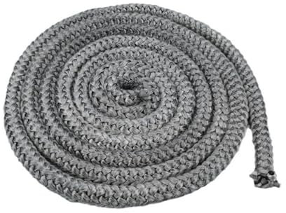 SIGANDG 6mm*4m Guarnizione per Porta Stufa,Fibra di Vetro Corda Ignifuga per Stufa,Guarnizione Camino, Corda per Sportello Stufa Pellet Termocamino,Forno,Caldaia