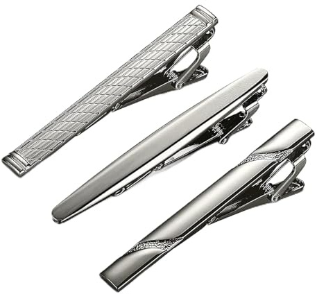 Batheidon Set de 3 Pasadores de Corbata para Hombre, pisacorbatas hombre, Alfileres Clásicos de Cobre para Ocasiones Especiales - Ideal para Bodas, Negocios, Aniversarios y Uso Diario (Negro)