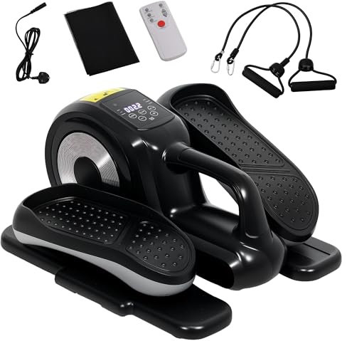 SPORTNOW Mini-Ellipsentrainer Untertisch Mini Crosstrainer für zuhause Ellipsen Beintrainer mit 12-stufig Geschwindigkeit, LCD Anzeige, Fernbedienung, Vorwärts-& Rückwärtsbewegung für Büro, Senioren