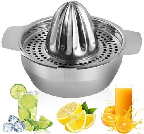 Spremiagrumi in Acciaio Inox, Spremiagrumi Manuale Pressa per Frutta Spremiagrumi, Spremiagrumi con Contenitore adatto per Esterni e Ufficio