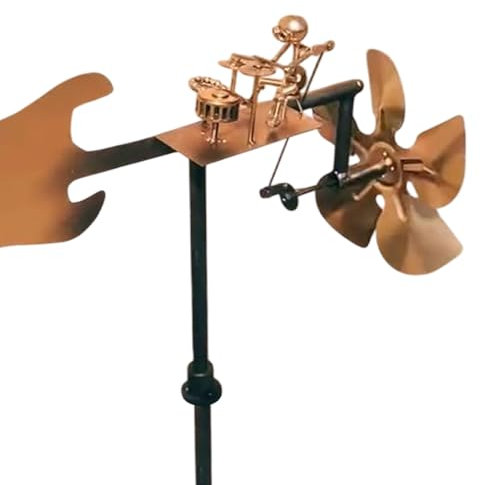 Molino de Viento de Metal Hecho a Mano, Escultura cinética de Viento, decoración de jardín, Figuras artísticas de Rockins, Veleta de Viento, estatuas de música percusionista, Molino de Viento para