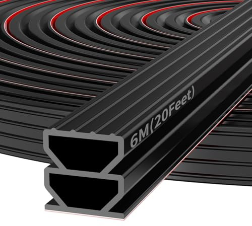 Cinta de sellado autoadhesiva para puerta, junta de goma para ventanas, junta de goma para puerta (negro, 1 cm x 6 m)