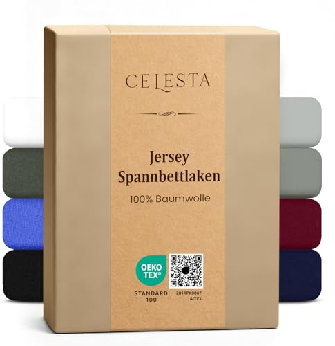 CELESTA Spannbettlaken 180x200cm 100% Baumwolle, Oeko-TEX Zertifiziert