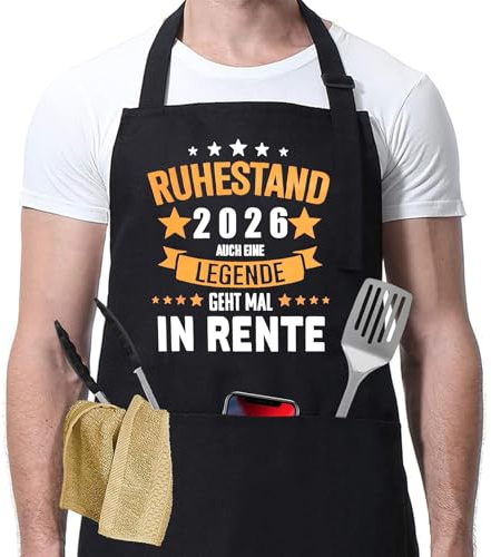 Zidoley Regalo Per Pensionato Uomo, Grembiule Da Barbecue Divertente, Grembiule Da Cucina Per Pensionamento Uomo