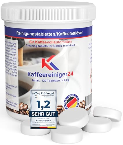 Reinigungstabletten für Kaffeevollautomaten und Kaffeemaschinen 120x 2g - Reinigungstabs sind getestet und kompatibel mit Jura, Siemens, EQ Series, Melitta, Nivona, Krups, Bosch, Miele uvm.