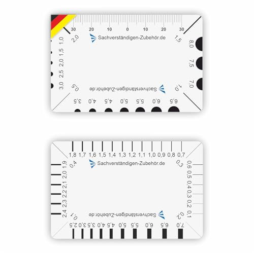 Expertos accesorios juego de 2 | Tarjeta bancaria | Equipo de tasador | Regla para tasadores de vehículos de motor | Regla de brecha y herramientas de medición para la valoración de bienes raíces