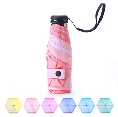 RUMBRELLA Mini Umbrella, Teflon Purse Umbrella with 99% UV Protection, Gradient Red