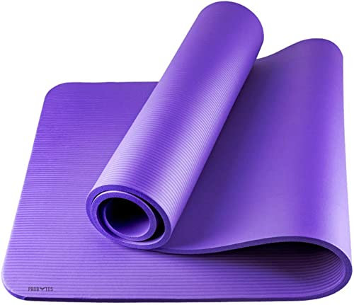 Yoga Exercise Mat - NBR 10mm Thick, Non Slip Mat for Pilates, Exercise, Aerobic, Gymnastics, Home Exercises, Workouts, Fitness, Camping, Gym - 183cm x 61cm - Purple