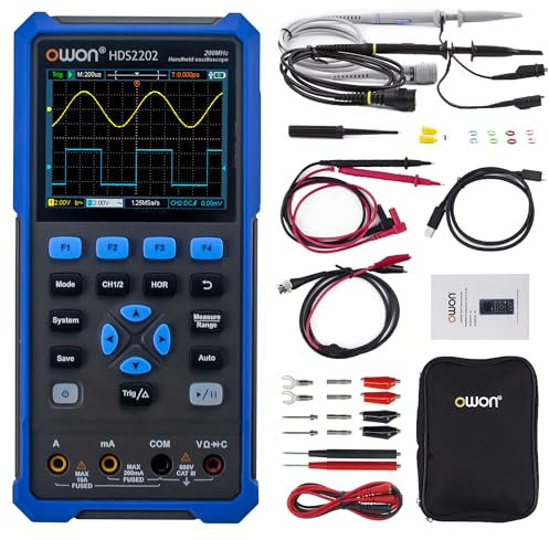 HDS2202 OWON Oszilloskop 2 in 1 200MHz Bandbreite Handheld Oszilloskop Zwei Kanäle 1GS/s Abtastrate mit 3,5 Zoll LCD Auto-Kalibrierung Funktion