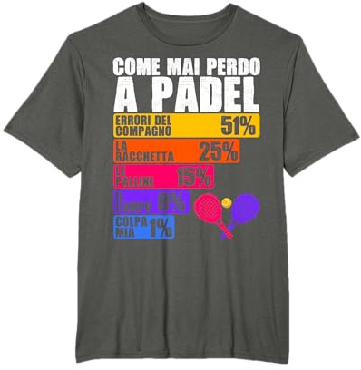 Come Mai Perdo A Padel Maglia Divertente Regalo Padelisti Maglietta