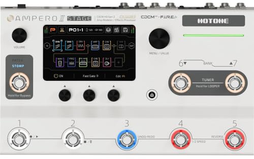 HOTONE Multi-Effect Pedal Processor, Touchscreen, Guitar, Bass, Amplifier, Modeling, IR Cabinets, Simulation, Dual Effect Chains with FX Loop MIDI I/O Stereo OTG, Audio Interface
