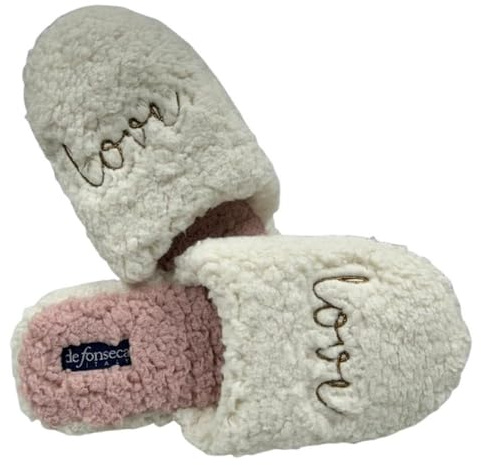 de fonseca Ciabatte invernali in cotone felpato caldo morbide Imbottite pantofole antiscivolo Donna Slippers Comode e Leggere, Suola AntiGraffio Vera Qualità