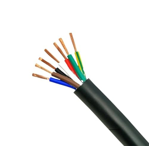 XIAOCLI 100 Metri 7 Pin Core 18AWG 0,75 mm Cablaggio in Rame Cavo di Segnale di Controllo Isolato Multi-Core schermato RVV Cavo Nero