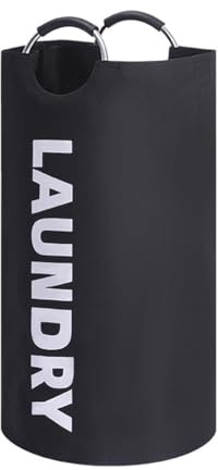 Cesta grande para la ropa sucia de 90 L, bolsa de lavandería impermeable, bolsa de lavandería plegable, cesta de ropa alta independiente con asas acolchadas, contenedor de lavado plegable para un