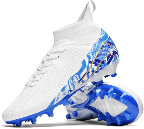 Kmrlofiy Fotbollsskor, herr, pojke, High Top Spike, mikrofiber, Cleats, professionella fotbollsskor, utomhus, atletisk, träningsskor, tävling, Amg J6, 36 EU