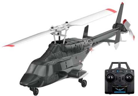 Quibuilds A61 Mini hélicoptère radiocommandé Air-wolf à l'échelle 1/53, télécommande 2,4 G 4 canaux, mode 6 G avec gyroscope 6 axes, décollage/atterrissage à une touche, cadeau pour les amateurs de RC