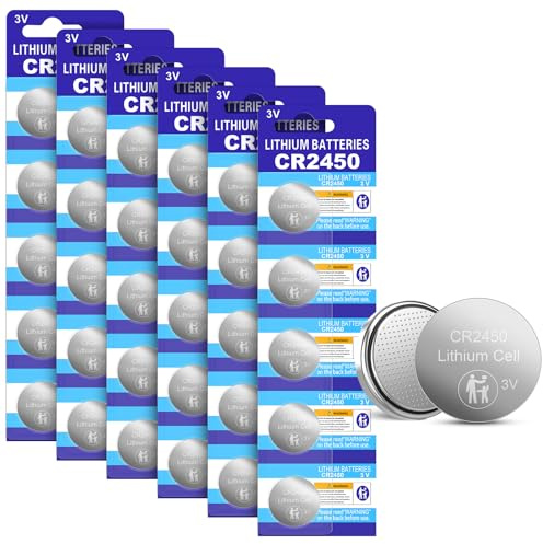 Batteria CR2450, 30 Pezzi Pila CR 2450 Batteria 3V Litio Pile CR2450 Batterie Per Portachiavi, Dispositivi Domestici, Bilance, Sensori