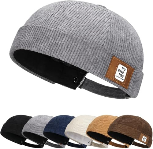 Cozyan Gorro de Oescador para Hombre sin ala Gorro Enrollado Docker Hat Mujer Sombrero Docker portuarios Llevar Durante Todo el año Llevar Durante Todo el año Cómodo Práctico