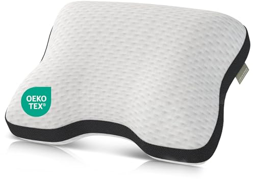 Liebscher & Bracht – Nackenstützkissen orthopädisch zur Unterstützung bei Nackenschmerzen 40x55cm – Schlafkissen ergonomisch & höhenverstellbar - mittelfest & fest – Atmungsaktiv & Waschbar