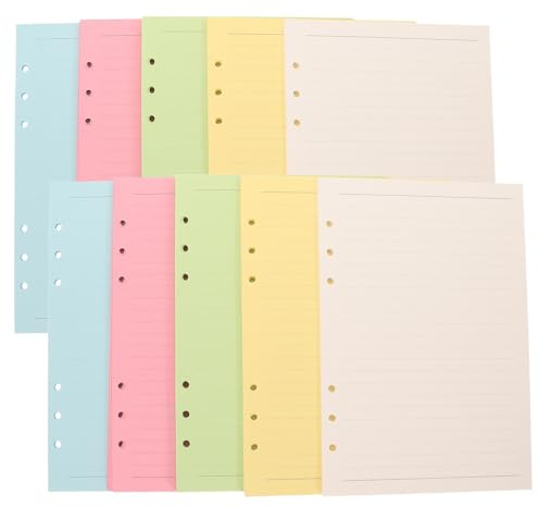 PRETYZOOM Recharge de Papier Ligné pour Classeur A5 6 Trous, 2 Sets de Feuilles Mobiles en Papier, Compatible, pour Scrapbook et Organisation Flexible