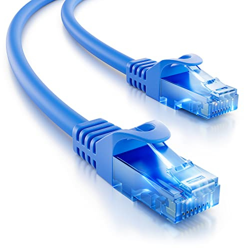 deleyCON 10m CAT.6 Ethernet Gigabit Lan Netzwerkkabel RJ45 CAT6 Kabel Patchkabel Kompatibel zu CAT.5 CAT.5e CAT.6a Cat.7 - Blau