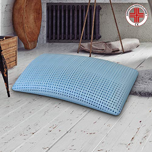 Sleepys Nemo – Cuscino in Memory Foam e Polar Gel, 74×42 Alto 13 cm Ortopedico saponetta Forato rinfrescante, Dispositivo Medico con Fodera in Jersey 100% Cotone