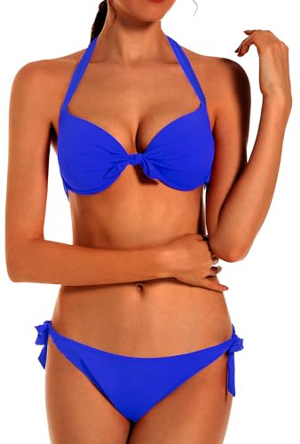 EONAR Dam badkläder push-up bikinitopp med bygel sidoslips måttlig täckning bikinishorts