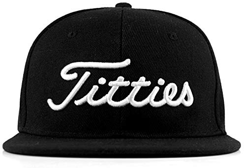 Power Caps Titties Golf Hat Snapback Cap PGA Flat Bill Brim Black