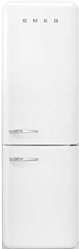 Smeg FAB32 Retro Refrigerator-Freezer – 50s Style Fridge with Bottom Freezer, No-Frost, LED Display & Lighting, LifePlus Zone, Multi-Airflow – 12.2 cu ft – Made in Italy - White