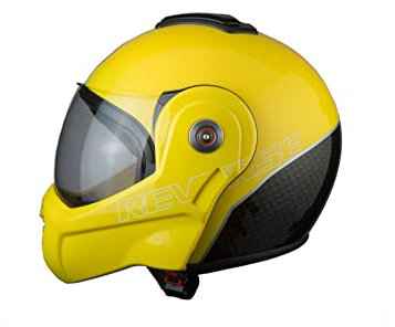 BHR Casco Modulare Moto 807 REVERSE | Casco Moto Integrale Omologato ECE con funzione Flip-Up 180° | Casco Moto Modulare Uomo & Donna con Sgancio Micrometrico | GIALLO | M