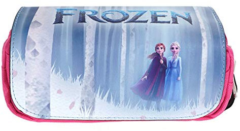 CoolChange Große Frozen Federtasche mit PU Leder Abdeckung, ELSA & Anna, Farbe: Pink