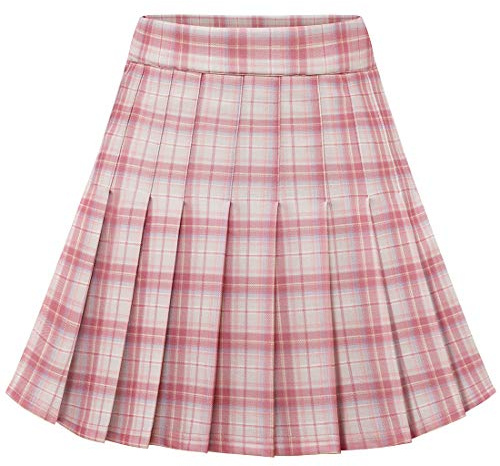 Dressystar Dam stretchig veckad kjol skolflicka solid skater tennis baskjol minikjol