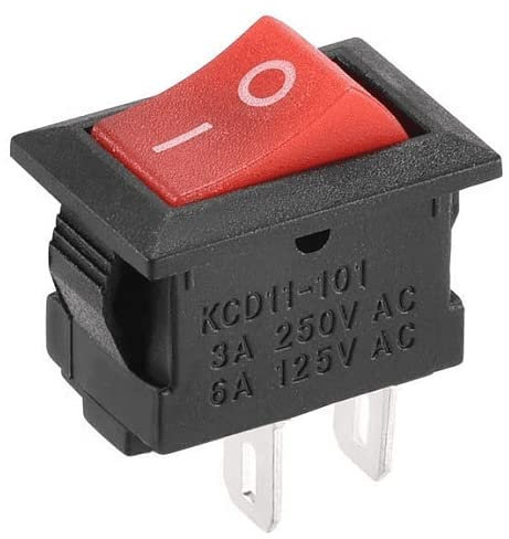 CABLEPELADO Interrupteur à bascule, interrupteur 2 positions, interrupteur 2 voies, interrupteur 2 broches, interrupteur 2 bornes, interrupteur ON/OFF SPST, 16 A 250 VAC | 10 A 125 VAC, rouge sans