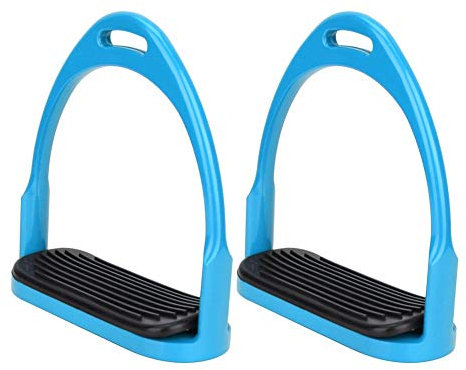 Generic Reitsteigbügel, rostfreier Aluminium-Reitsteigbügel, bunt, Reitsport, Rennausrüstung, Sattelzubehör mit Gummiauflage (blau)