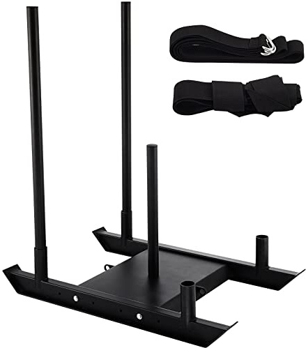 VEVOR Fitness Sled, 500 Lbs Capacity Weight Training Sled, Premium Iron with Black Powder Coat Speed Training Sled for Athletic Exercise and Speed Improvement