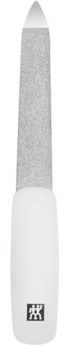 ZWILLING Nagelfeile (Saphirbeschichtung, polierte Feilenspitze, ergonomische Form, grob- und feinkörnige Feilenflächen), Weiß, 90 mm