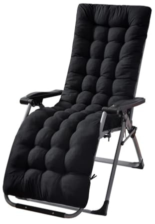 Morkite Coussin de Chaise Longue Bain de Soleil, Coussin Transat Jardin Exterieur avec Capuche Antidérapante, Coussin Matelassé Chaise Longue Épais, Coussin Transat pour Fauteuil Relax Lounge