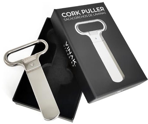 VINAK - Cavatappi classico a lamella | Apribottiglie in sughero vecchio o rotto | Realizzato in acciaio cromato | Viene fornito con una confezione regalo perfetta | Apribottiglie professionale