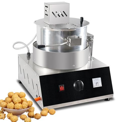 Máquina comercial for hacer palomitas de maíz, máquina for hacer palomitas de maíz a gas y eléctrica de una sola olla con voltímetro, máquina automática for hacer palomitas de maíz de acero inoxidable