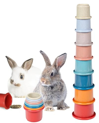 Generisk stapelkopp för kaniner, 8 stapelbara husdjursleksaker | multi-color snackkopp med små djur att och dölja mat