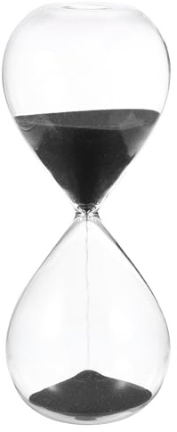 PATIKIL Reloj De Arena De 30 Minutos Reloj De Arena De Vidrio Temporizador De Arena para Decoración De Hogar Oficina O Restaurante Negro