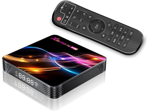 GREVA Android 14.0 TV Box 2GB RAM 16GB ROM Smart TV Box Android 4K@60fps 8K RK3528 64bit Quad-Core 2.4/5.0GHz WiFi6 de Doble Banda BT 5.0 10/100M Ethernet Internet HDMI Ultra HD Streaming Media Player