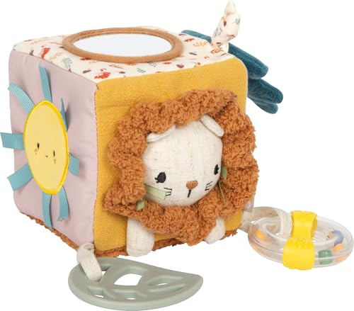 Small Foot Babyleksak Lilla Lejonet Tyglekkub, Multifunktionell Mjukisdjur Med Klocka, Skallra Och Bitring, Babymotorikleksak Med Upphängningsögla, 12777