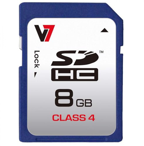 V7 VASDH8GCL4R-2E V7 SDHC Memory Card 8GB Class 4 - Blue